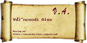 Váncsodi Alex névjegykártya